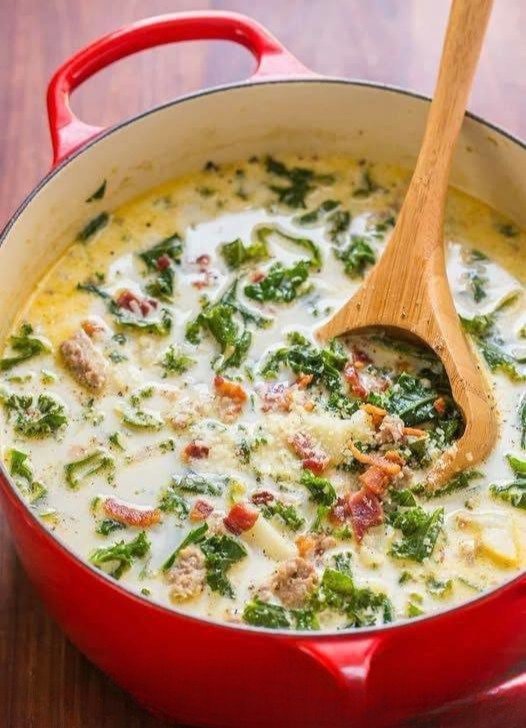 Creamy Italian Sausage & Kale Soup (Low-Carb, High-Protein)