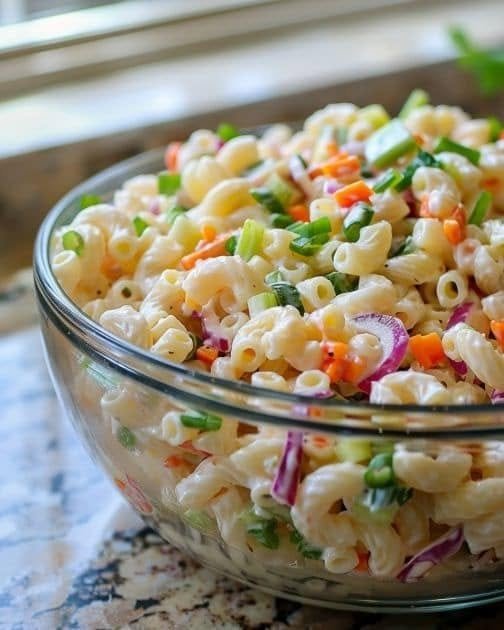 Healthy High-Protein Macaroni Salad with Greek Yogurt Dressing