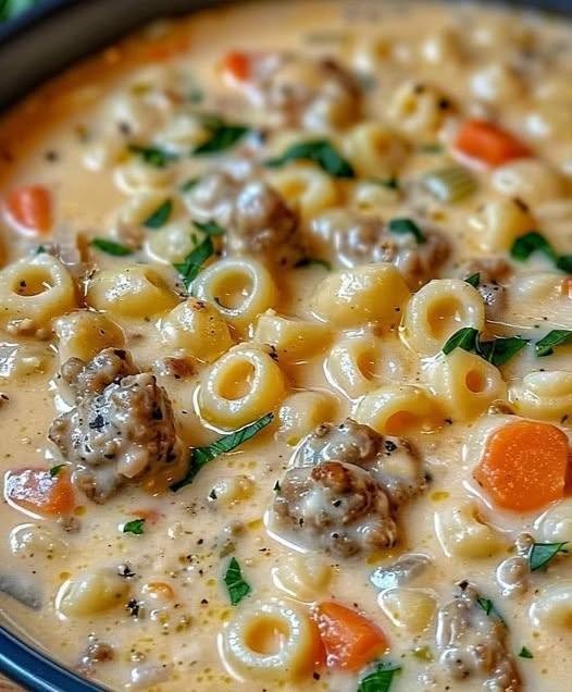 Easy One-Pot Creamy Sausage Ditalini Soup (Macro-Balanced)