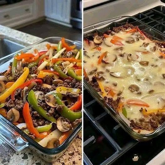 30-Minute Cheesy Philly Cheesesteak Casserole (Low-Carb Dinners