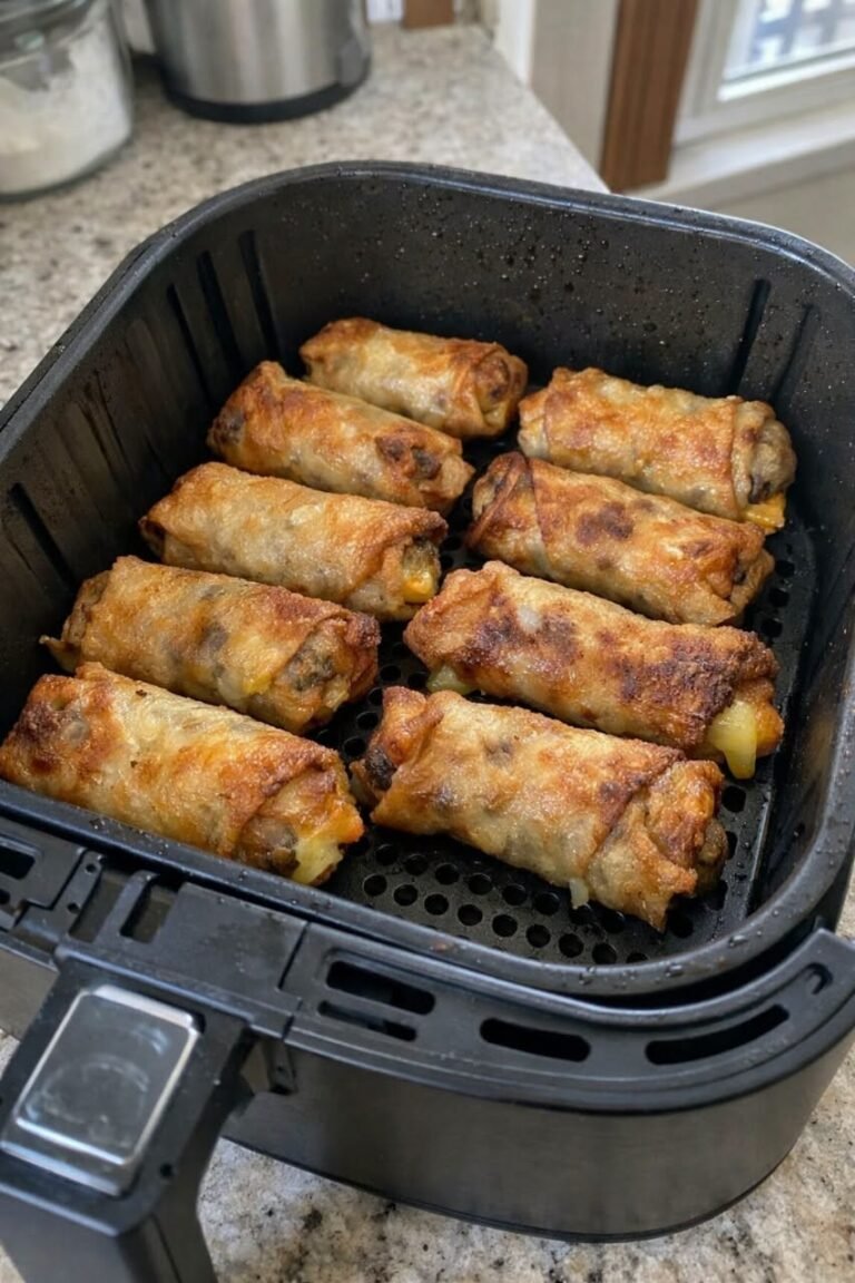 Crispy Air Fryer Cheeseburger Egg Rolls (High-Protein, Easy 5-Ingredient Recipe)
