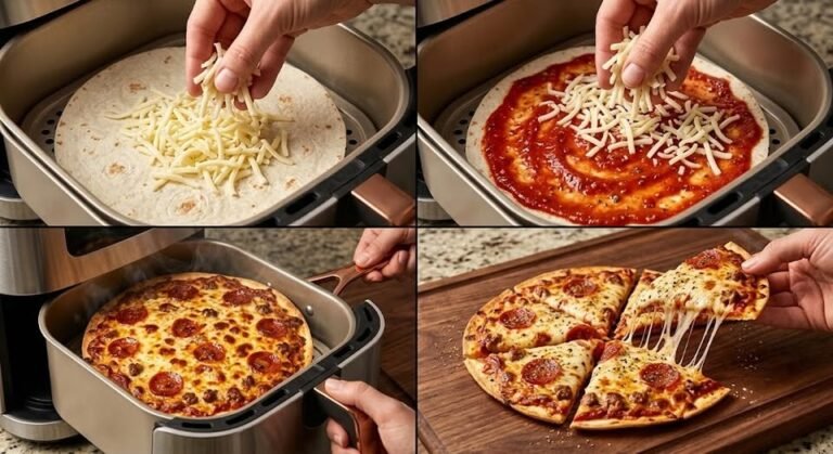 5-Minute Low Carb Tortilla Pizza in Air Fryer