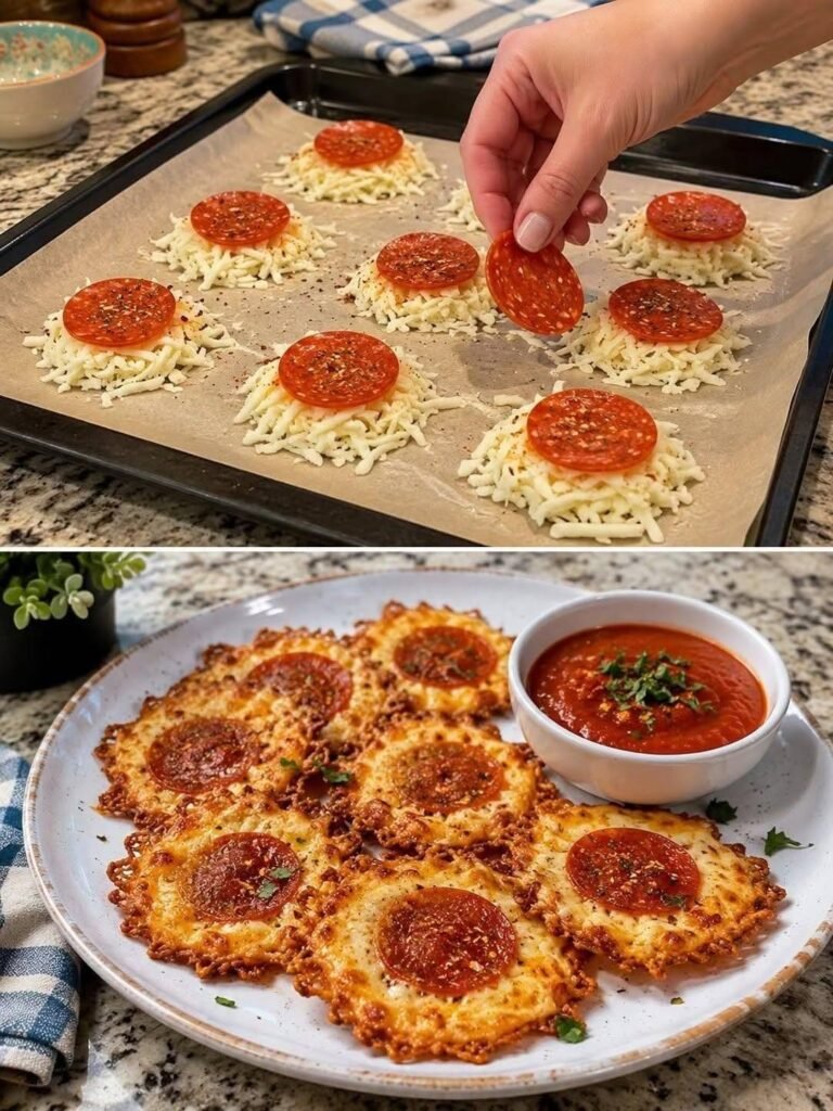 Easy 2-Ingredient Low-Carb Pizza Crisps Snack