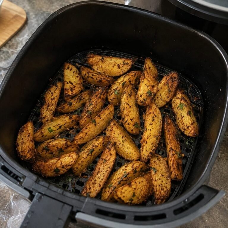 Extra Crispy Air Fryer Garlic Herb Parmesan Potato Wedges