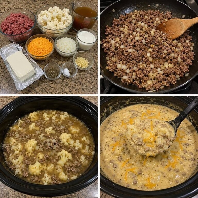 Low-Carb Ground Beef and Cauliflower Soup (Keto-Friendly)