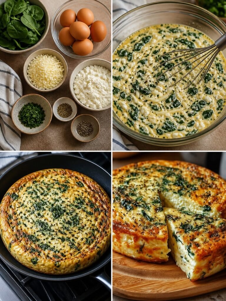 Low-Carb Spinach and Cottage Cheese Crustless Quiche