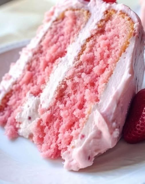 Healthy Strawberry Vanilla Protein Cake with Cream Cheese Frosting