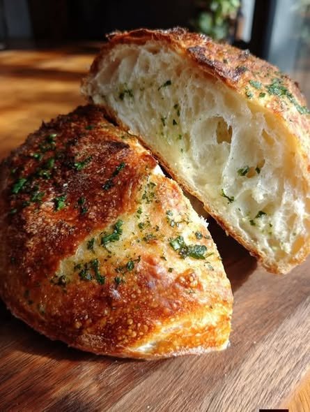 High Protein Garlic and Herb Sourdough Bread Recipe