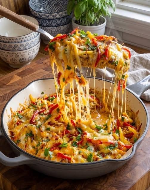 Cheesy Chicken Fajita Casserole