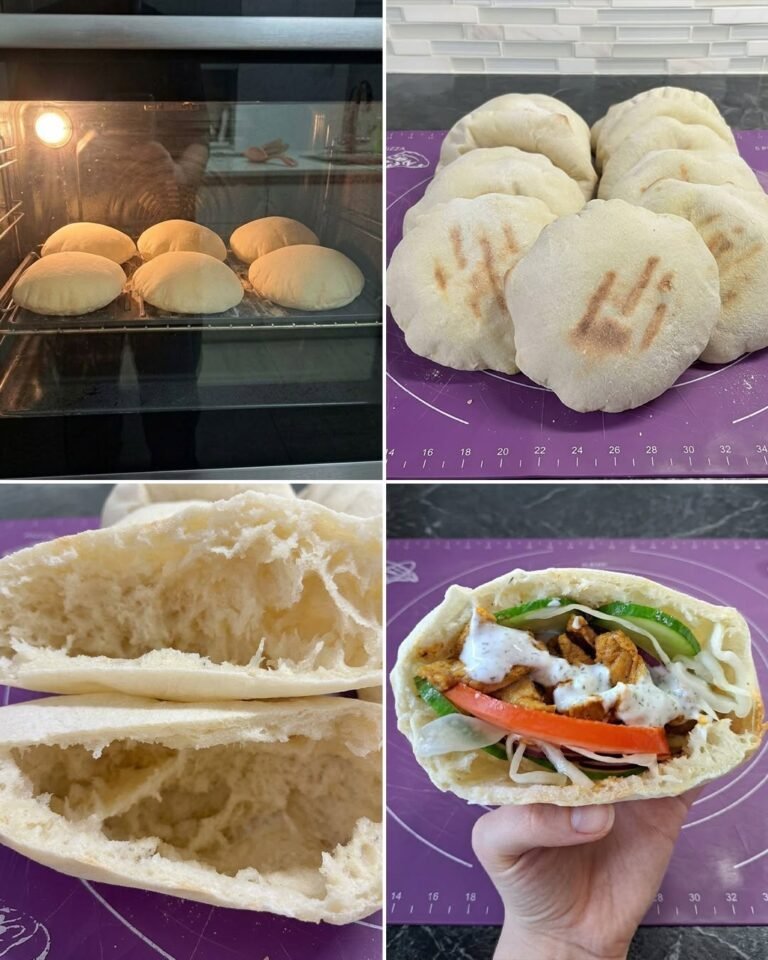 Fluffy Overnight Sourdough Pita Bread (High-Protein Pocket Friendly)