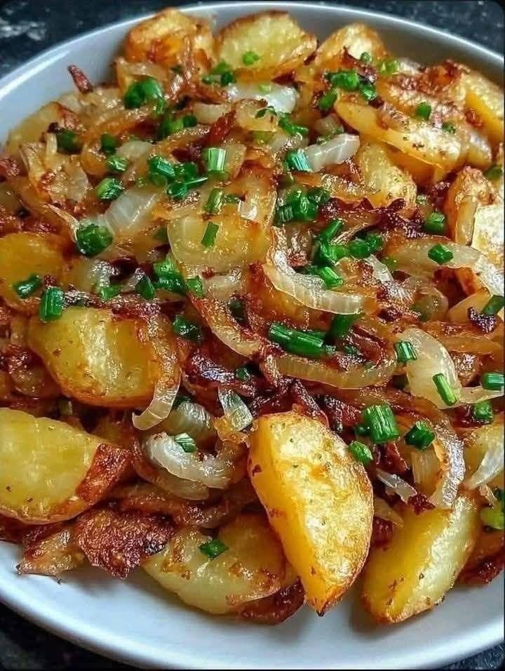Crispy Pan-Fried Potatoes and Onions with Protein Boost
