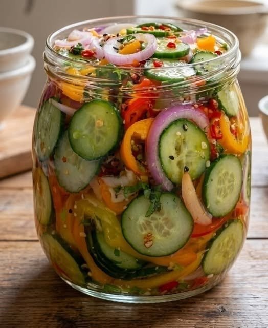 Easy 10-Minute Pickled Vegetable Salad for High-Protein Meal Prep