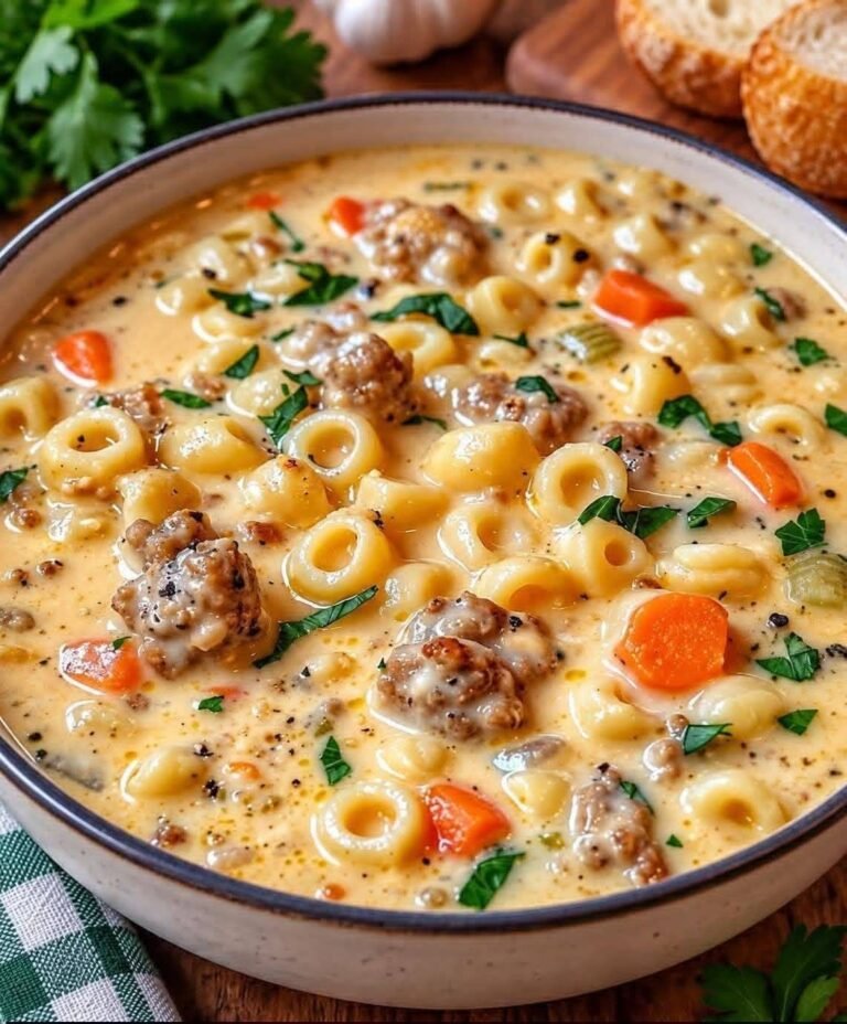Low-Carb Tuscan Sausage and Parmesan Broth Soup