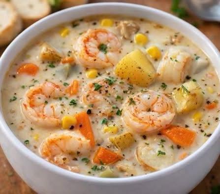 High-Protein Shrimp and Potato Chowder (Healthy & Low-Carb Friendly)