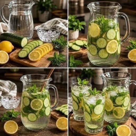 Refreshing Cucumber Lemon Mint Detox Water (Zero Sugar, Low-Carb)