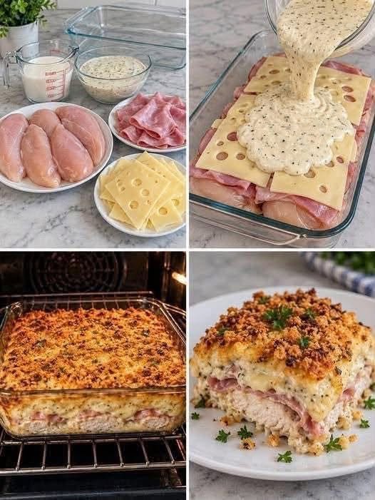 Creamy Low Carb Chicken Cordon Bleu Casserole