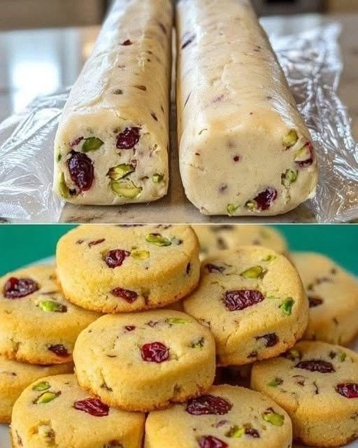 High Protein Cranberry Pistachio Shortbread Cookies (Low-Carb)