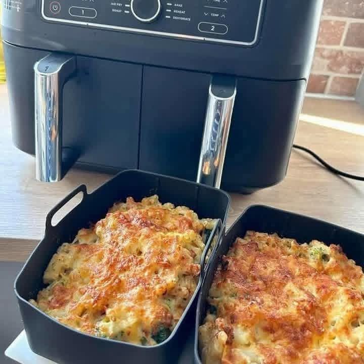 Easy 15-Minute High-Protein Air Fryer Pasta Bake
