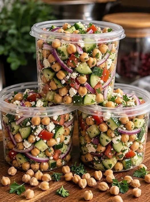 Loaded Greek Chickpea Salad (Fiber-Rich & Low-Carb Friendly)