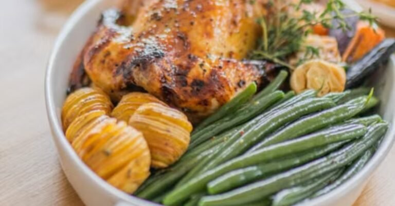 Creamy Garlic Parmesan Chicken and Green Bean Bake (Steakhouse Copycat)