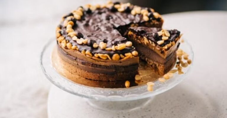 Fudgy High-Protein Peanut Butter Swirl Earthquake Cake