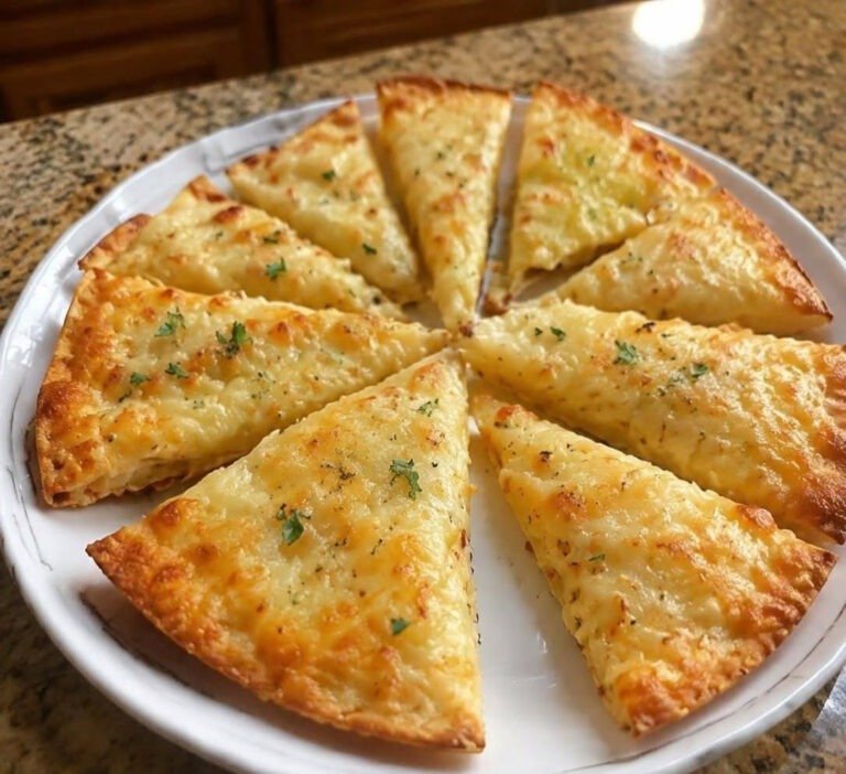 Low-Carb Air Fryer Garlic Tortilla Flatbread with Melted Cheese