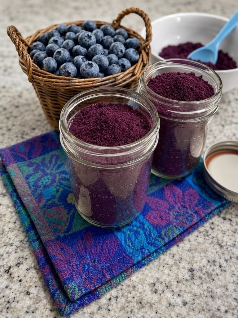 DIY Dehydrated Blueberry Powder for Smoothies and Low-Carb Baking