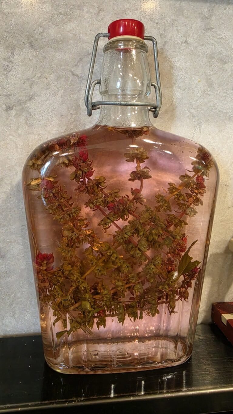 Homemade Purple Basil Flower Infused Vinegar (Low-Carb Dressing Essential)