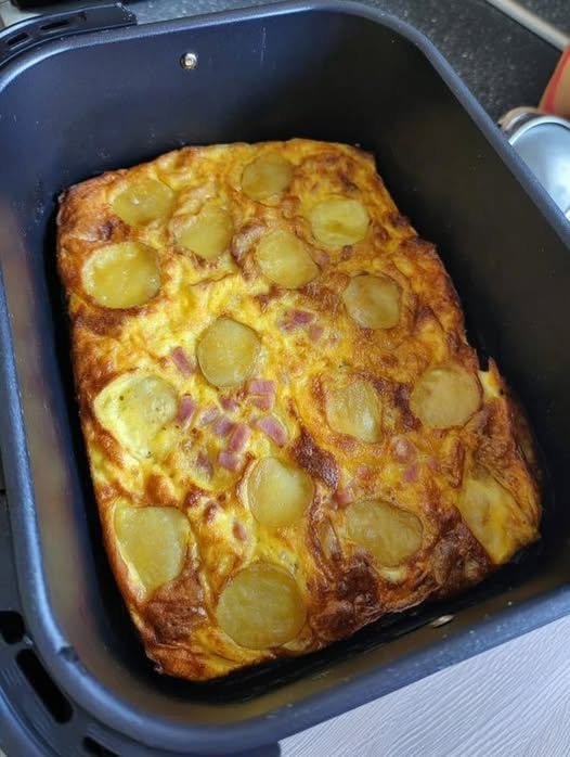 Easy Air Fryer Ham and Potato Breakfast Casserole (High Protein)