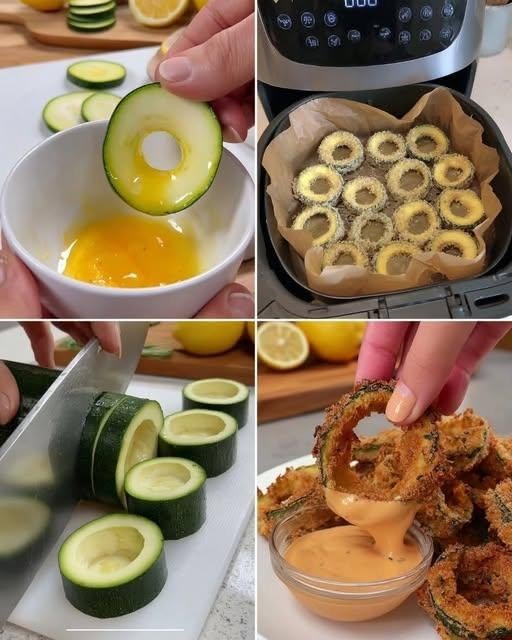 Ultra-Crispy Parmesan Zucchini Rings in the Air Fryer (Low-Carb, High-Protein)