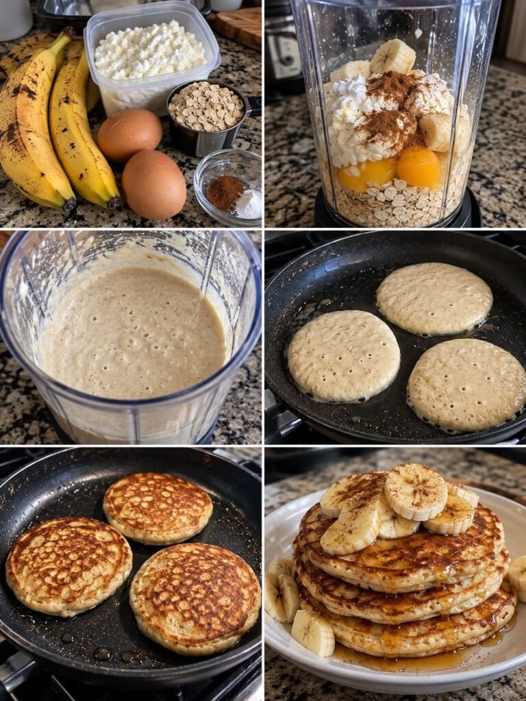 Healthy 4-Ingredient Cottage Cheese Protein Pancakes