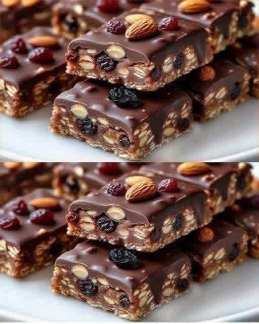 Chewy High-Protein Chocolate Peanut Butter Oat Bars (No-Bake)