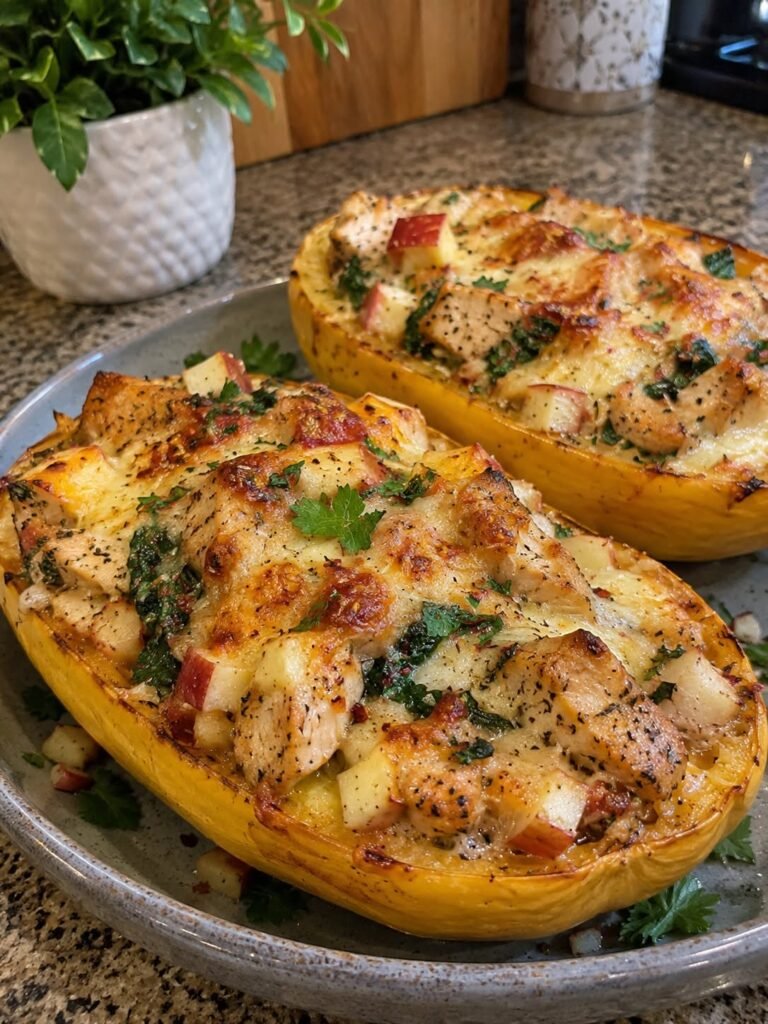 Low-Carb Stuffed Spaghetti Squash with Ground Turkey and Mozzarella
