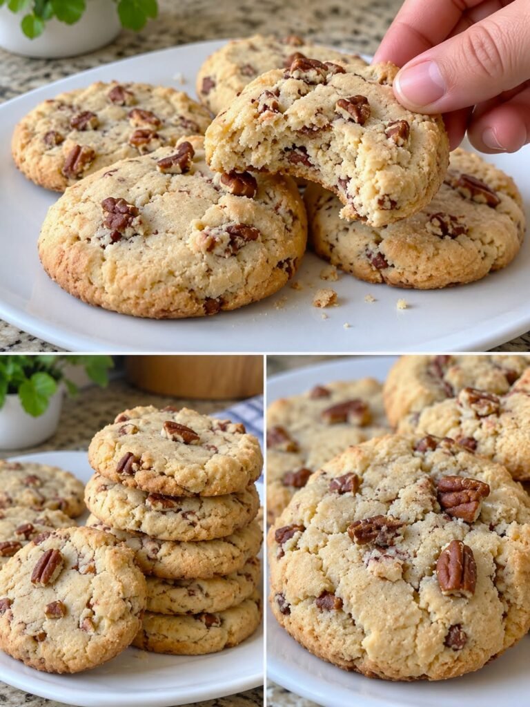 Chewy Low-Carb Pecan Cream Cheese Cookies with Whey Protein