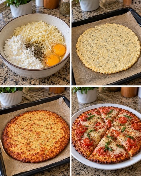 Crispy High-Protein Cottage Cheese Pizza Dough (Keto-Friendly)