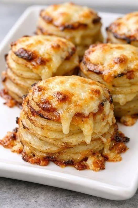Easy Garlic Herb Cheesy Potato Stacks for Healthy Meal Prep