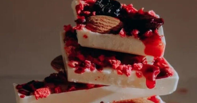 High Protein Dark Chocolate Cherry Fudge (Low Carb Halloween Treat)